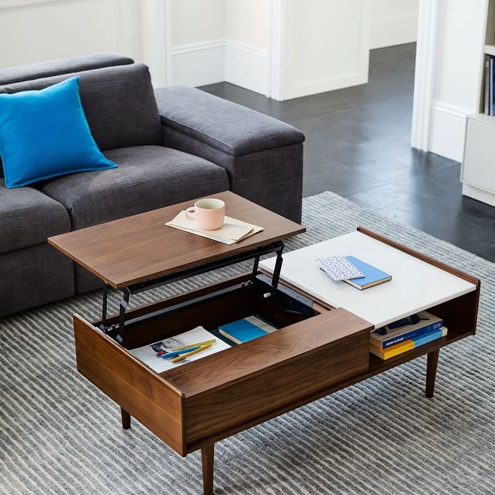 West Elm Mid-Century Pop-Up Storage Coffee Table