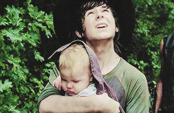 When Carl is having a mini breakdown and Judith is like, "WTF is happening?"