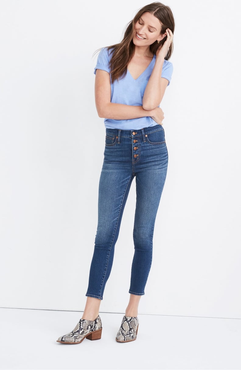 Madewell Button Front Crop Skinny Jeans