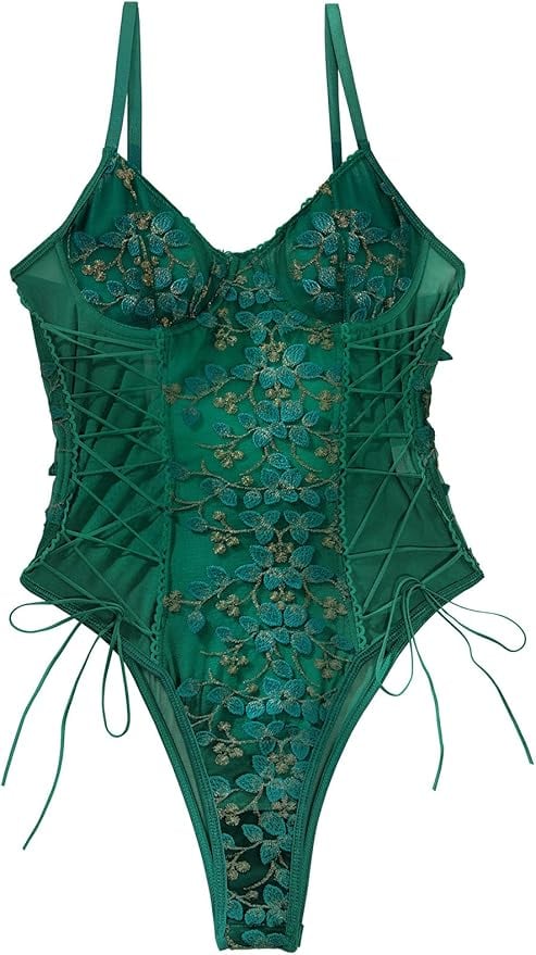 Lilosy Store Floral Teddy Lingerie Bodysuit