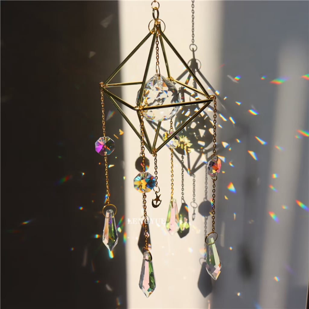 An Ethereal Escape: Hanging Crystal Prism Suncatcher