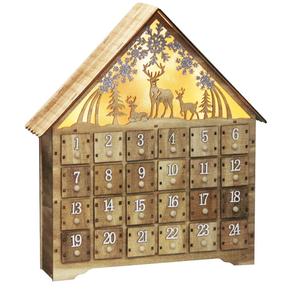  Countdown to Christmas Wooden Advent Calendar 