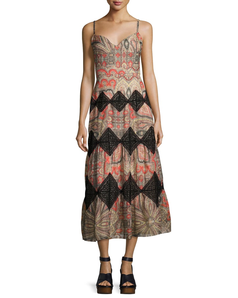 Vilshenko Paisley Scarf-Print Midi Dress