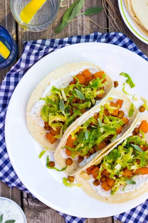 BBQ Cauliflower and Chickpea Tacos With a Creamy Lime Slaw