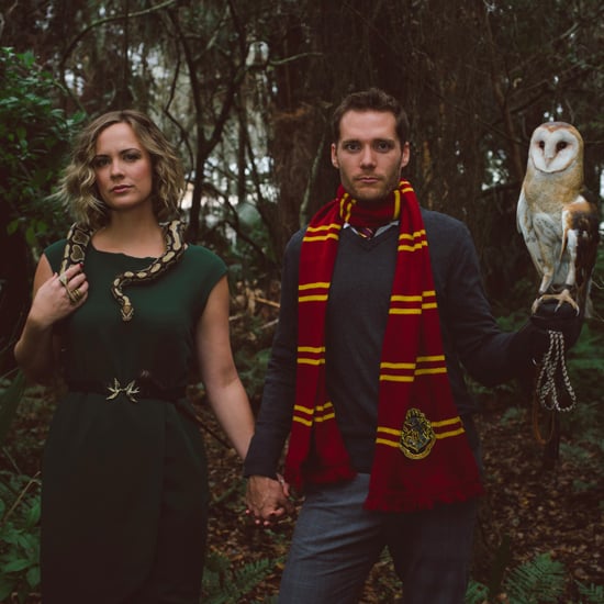 Gryffindor vs. Slytherin Harry Potter Engagement Shoot