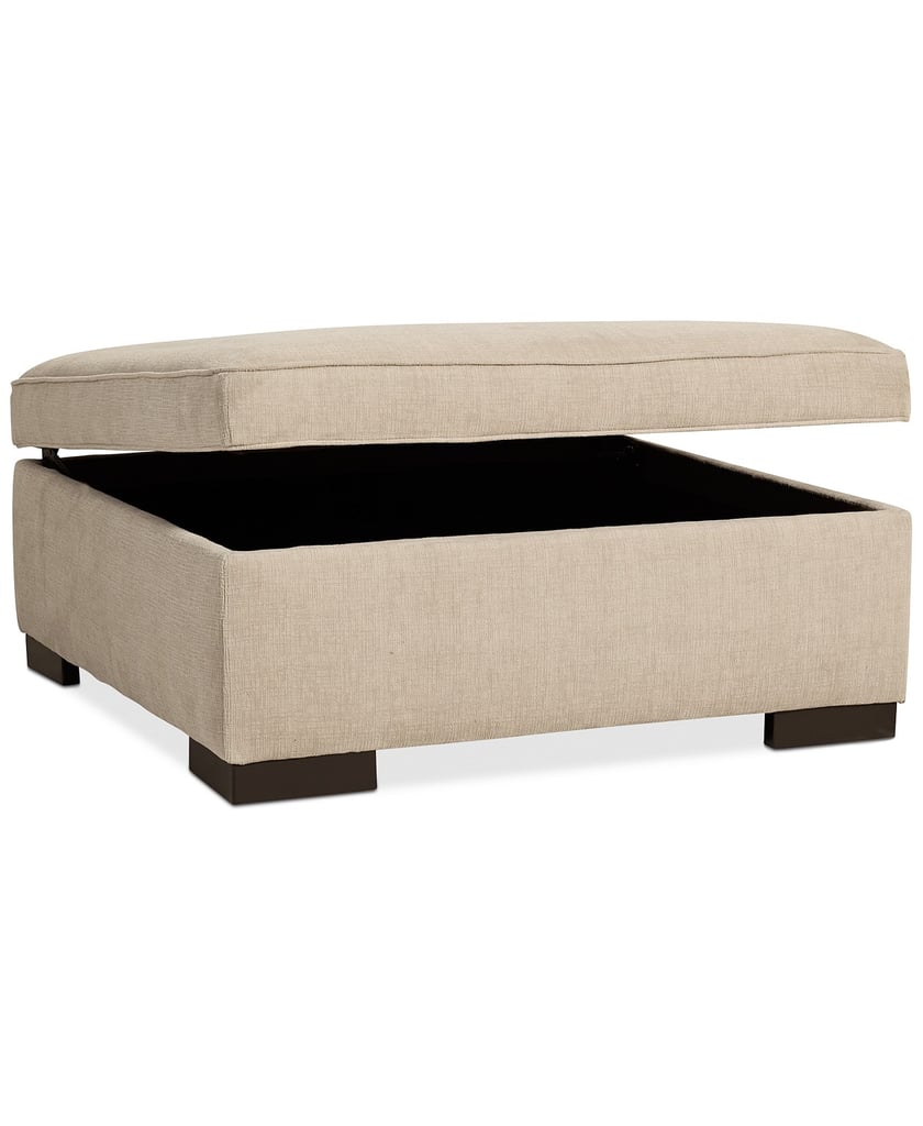 For Extra Storage and Seating: Furniture Radley Fabric Storage Ottoman