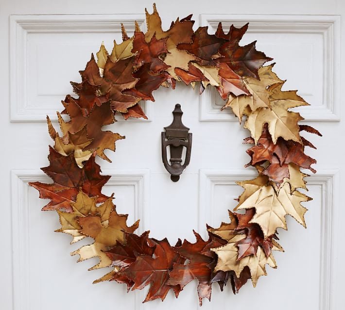 Pottery Barn Metal Leaf Wreath Best Fall Wreaths POPSUGAR Home Photo 5