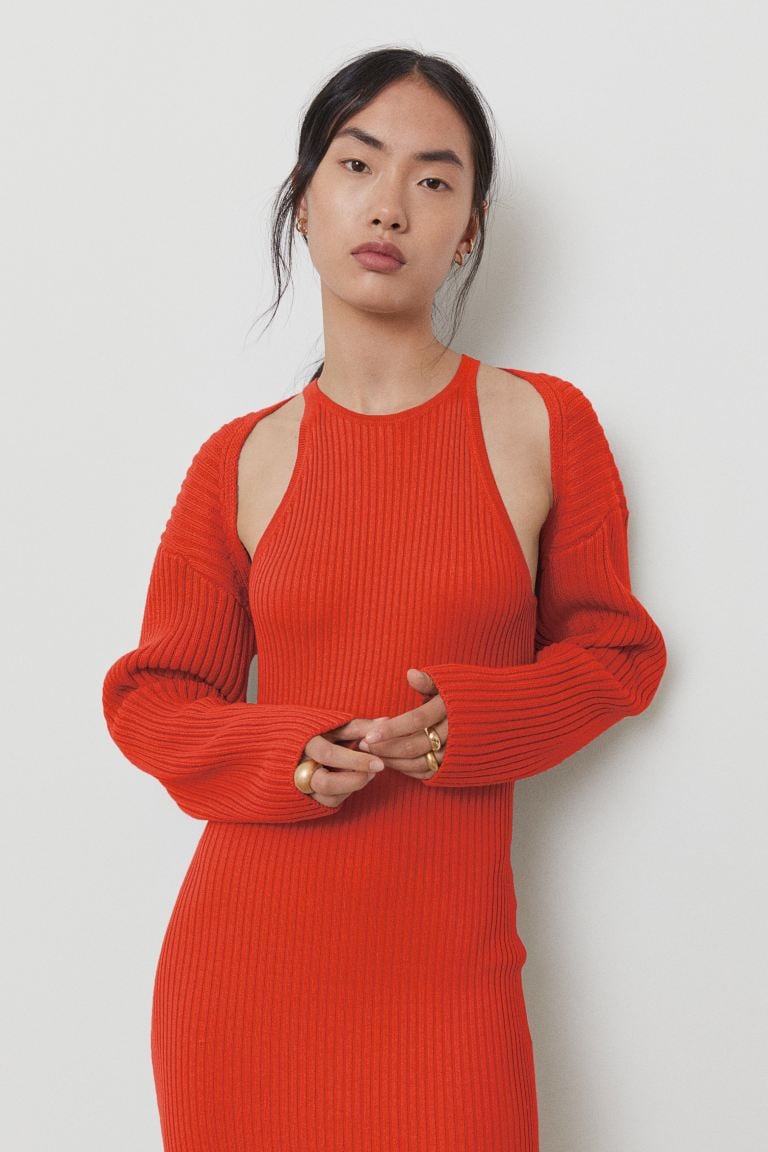 Rib-Knit Bolero Sweater