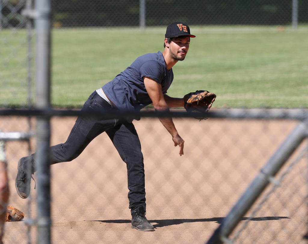 Taylor Lautner Playing Baseball 2014 | Pictures