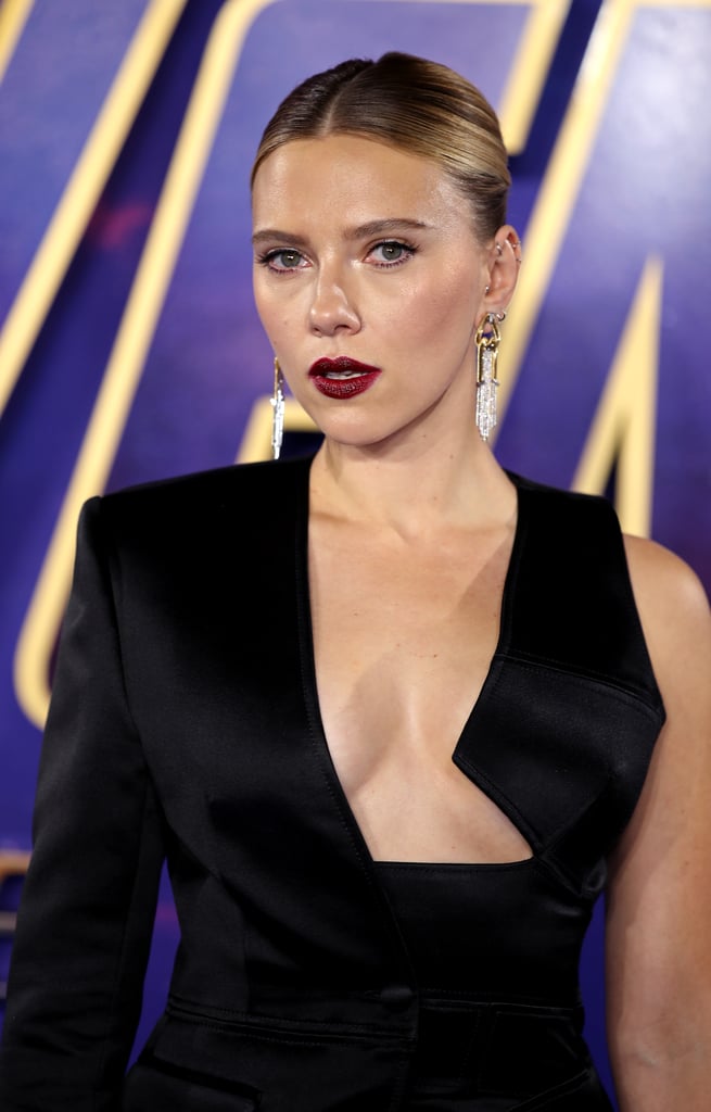 Scarlett Johansson Black Suit at Avengers Endgame Red Carpet