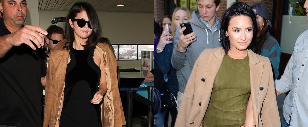 Demi Lovato and Selena Gomez Wear Camel Coats