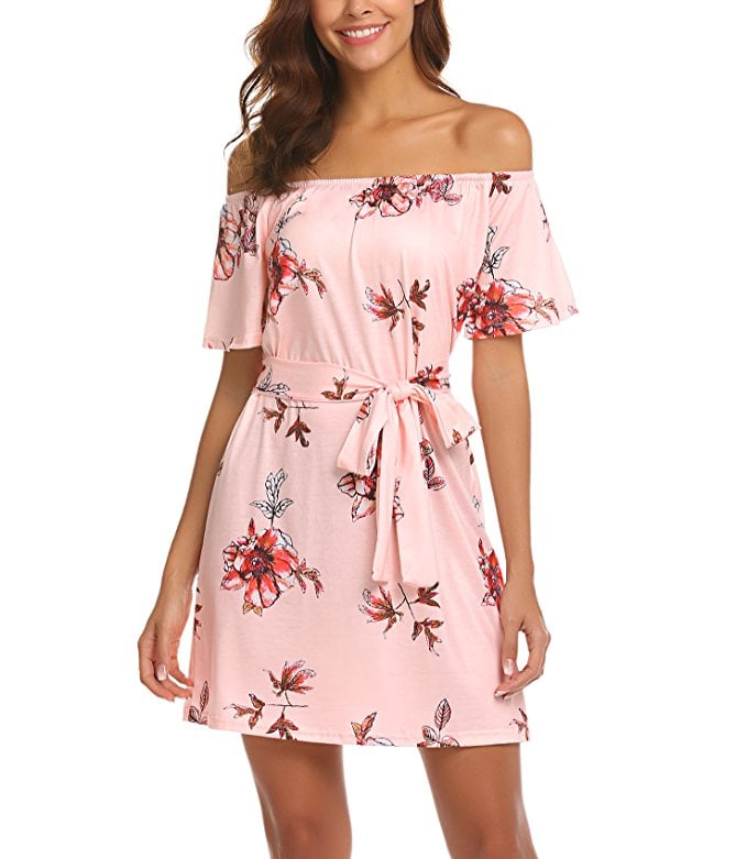 Ours Off-Shoulder Mini Dress With Belt