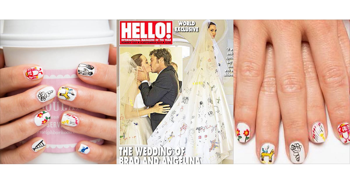 Angelina Jolie Wedding Veil Nail Art | POPSUGAR Beauty
