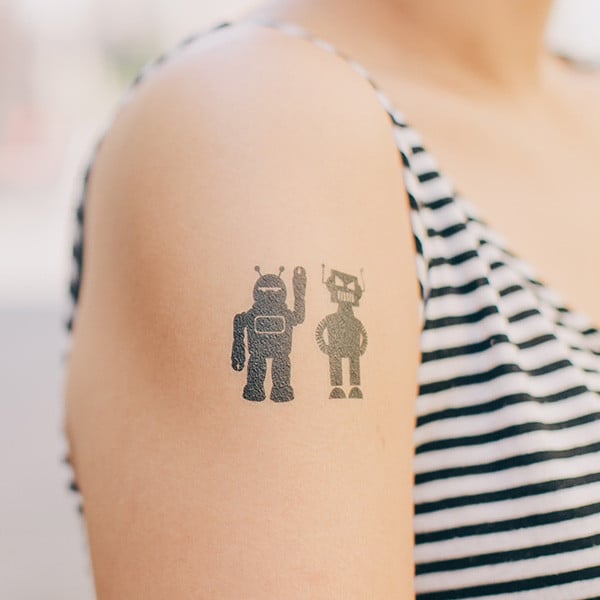 cute robots tattoos