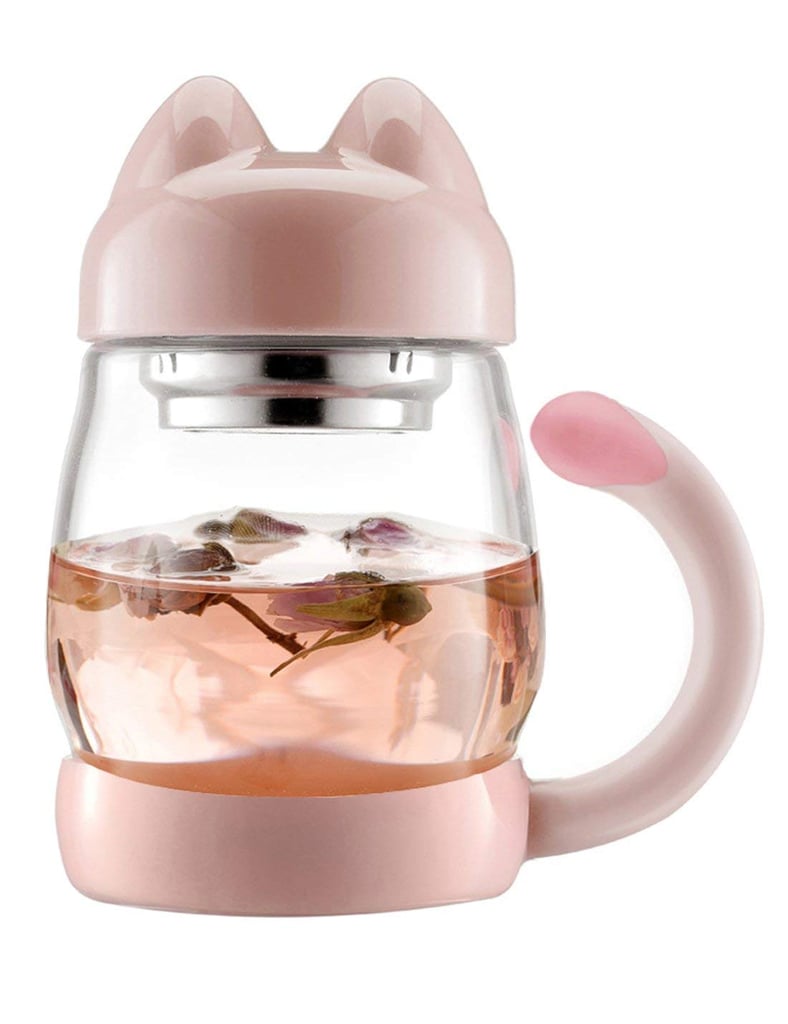 Glass Tea Cup With Lid and Strainer