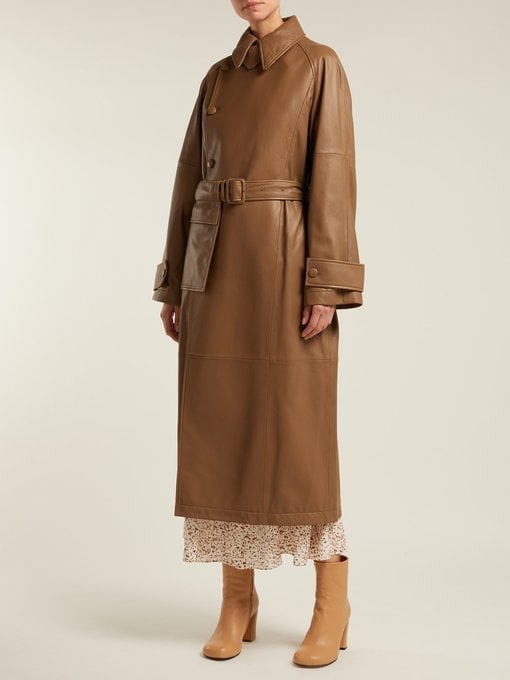 Joseph Stafford Leather Trench Coat 
