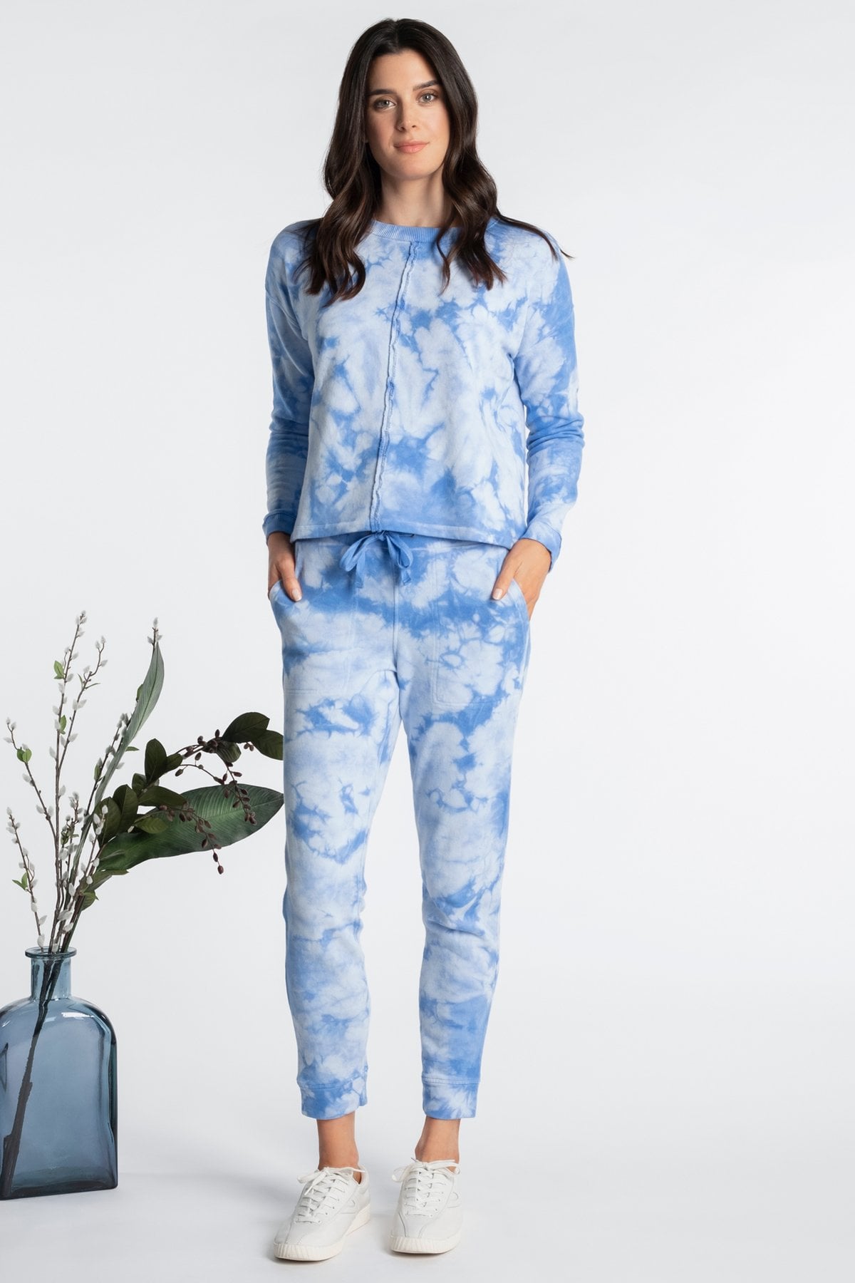 Stormi Webster Wore a Stylish Blue Tie-Dye Loungewear Set