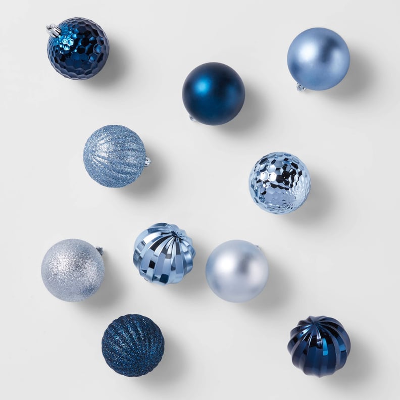 Wondershop 100-Count Dark Blue/Silver Tree Ornament Set