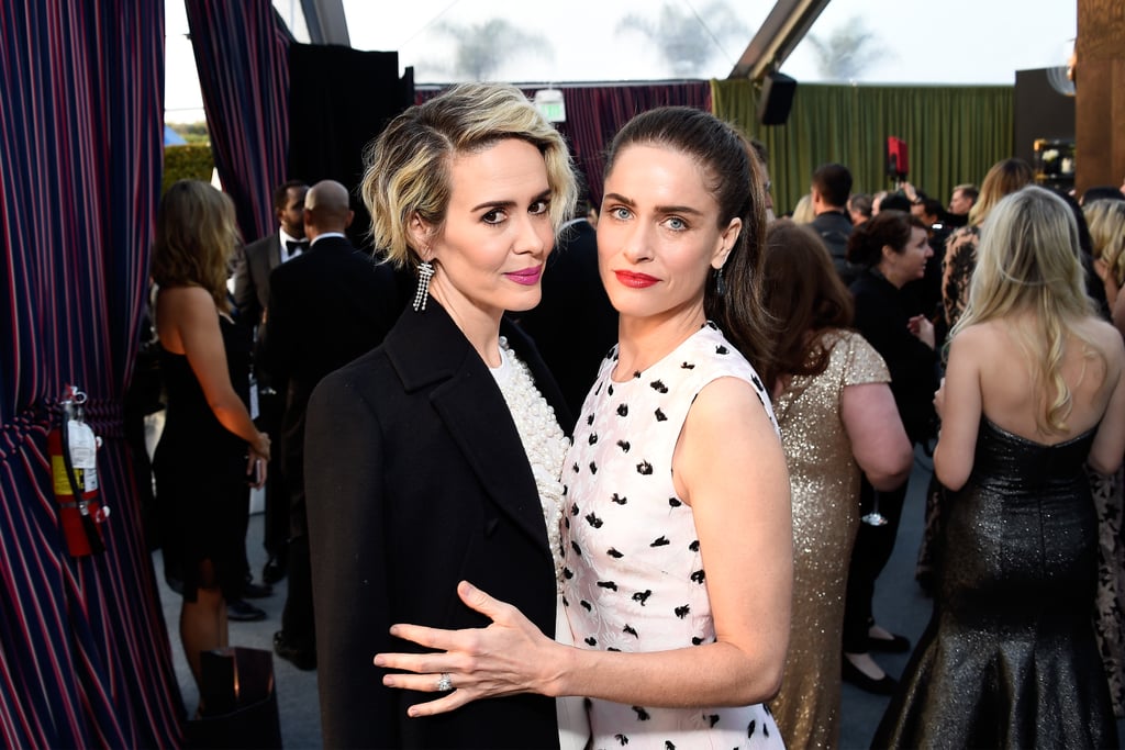 Sarah Paulson and Amanda Peet at 2017 Critics' Choice Awards