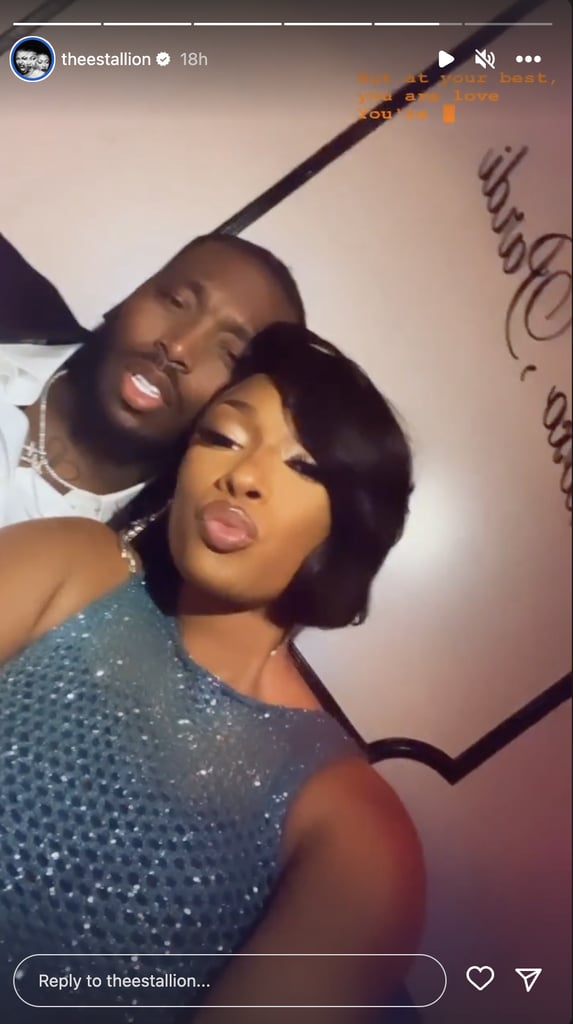 Megan Thee Stallion's Mesh Sequin Dress For Anniversary Date