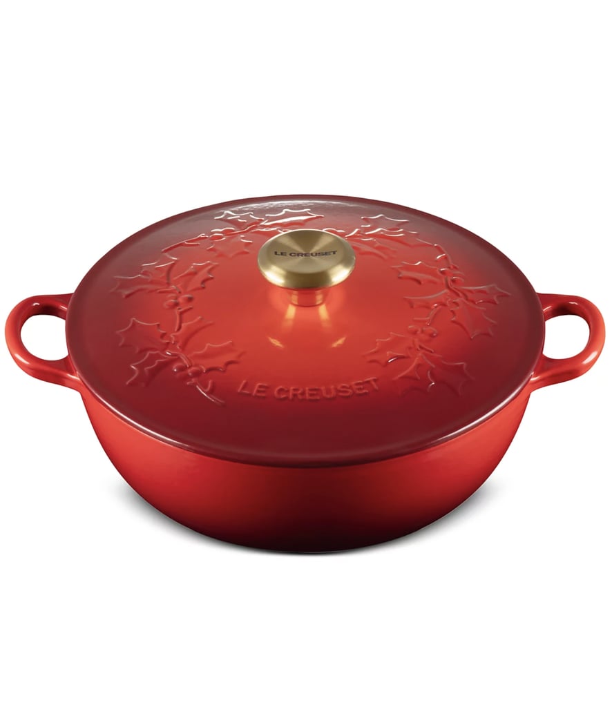 Le Creuset Holly Collection Enameled Cast Iron 4.5-Quart Traditional Chef's Oven with Lid ($350)
Growing up Jamaican, cooking has always been a big thing in my house, especially for Sunday dinners. While heirlooms like my grandmother's Dutch pot always gets our favorite dishes like curry goat right, there's nothing wrong with adding a new one to the mix. I can predict that this chef's oven from Le Creuset will fit the bill equally (or more), because of its enameled cast iron quality that allows for sufficient heat distribution and retention.