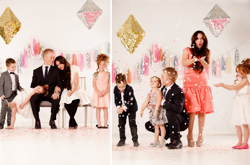 Confetti Glitter Holiday Family Photo Shoot