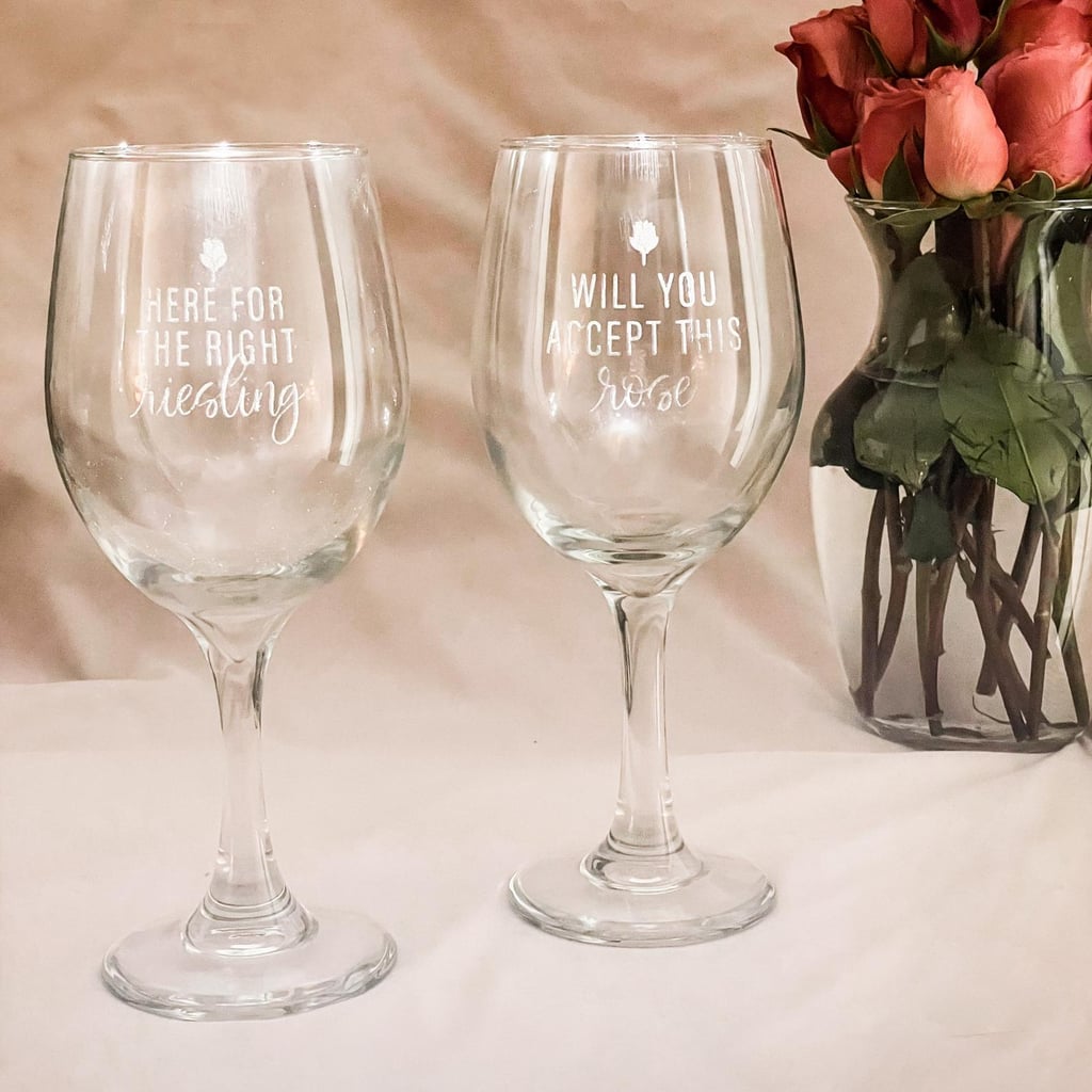 Here For The Right Riesling and Will You Accept This Rosé Wine Glasses