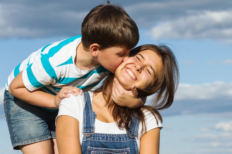 Kid kisses are so affectionate and drooly.