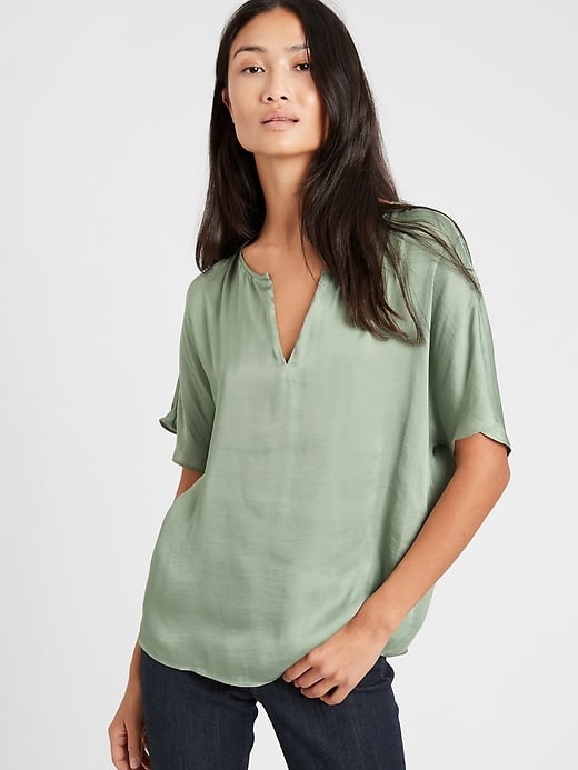 Banana Republic Satin Keyhole Top