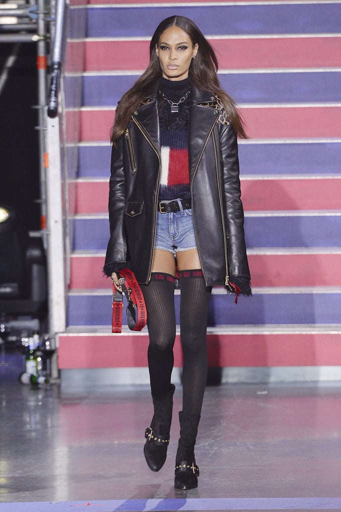 But she also slipped into the quintessential cutoffs and knee-high socks.