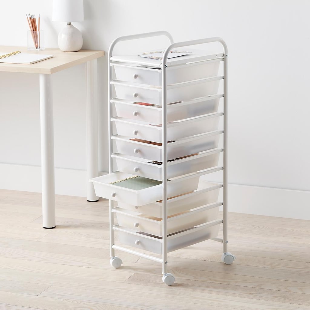 Best Office Storage Cart: The Container Store Translucent 10-Drawer Rolling Cart