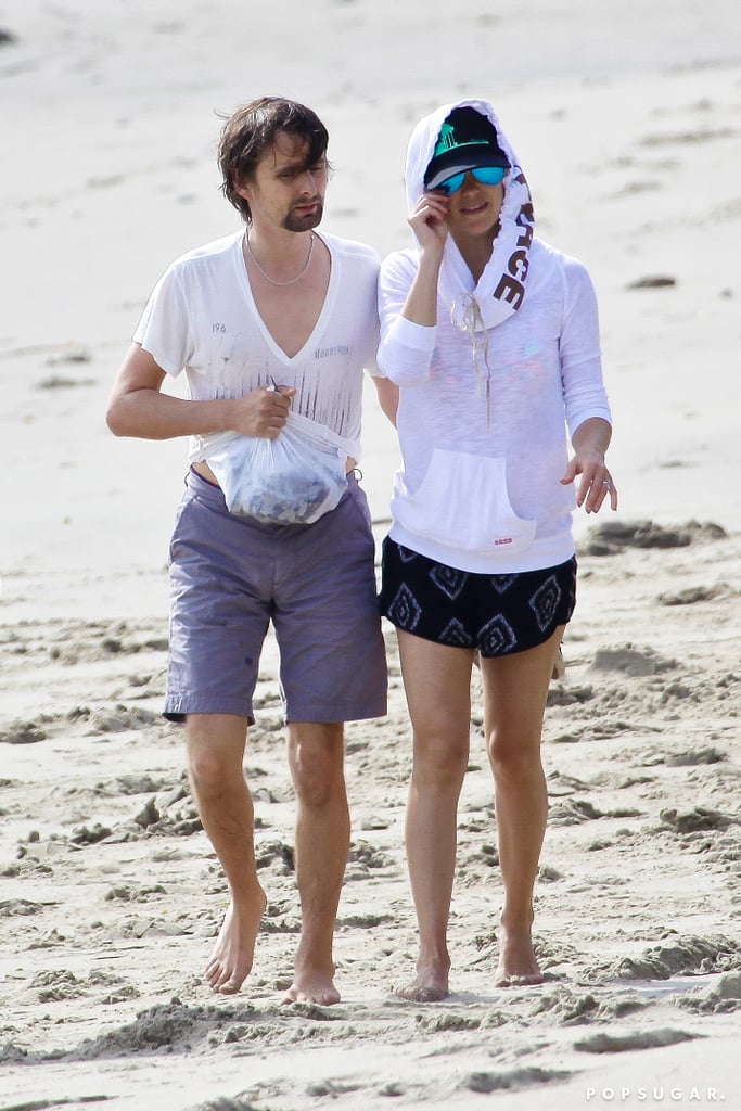 Kate Hudson and Matthew Bellamy Kissing on the Beach