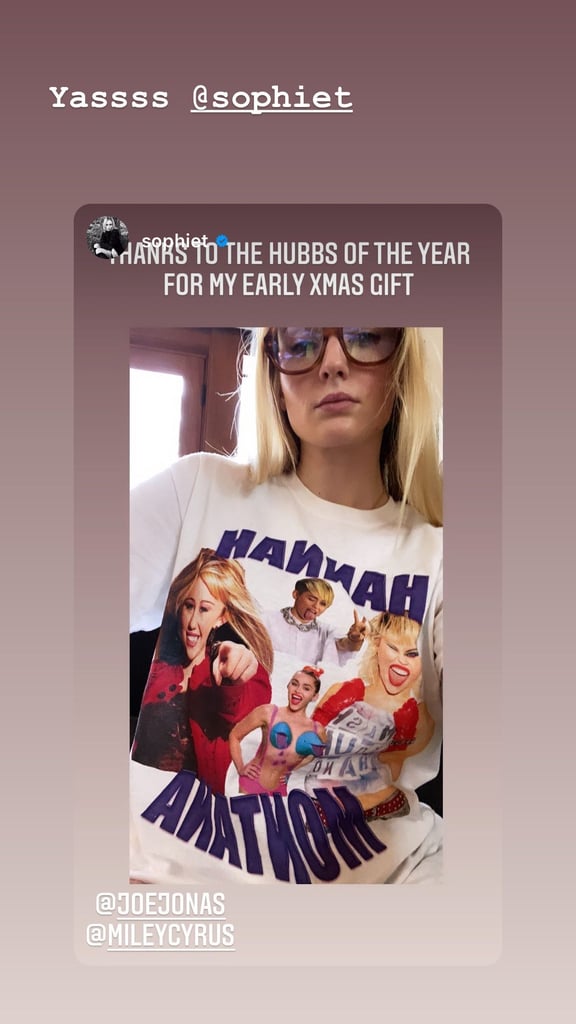Miley Cyrus's Reaction to Sophie Turner's Hannah Montana Shirt