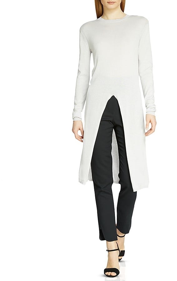 Halston Heritage Crewneck Slit Front Long Sweater ($345)