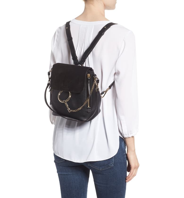 Chloé Small Faye Suede & Leather Backpack