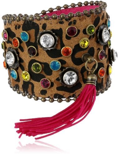 Betsey Johnson "St. Barts" Crystal Leopard Wrap Bracelet