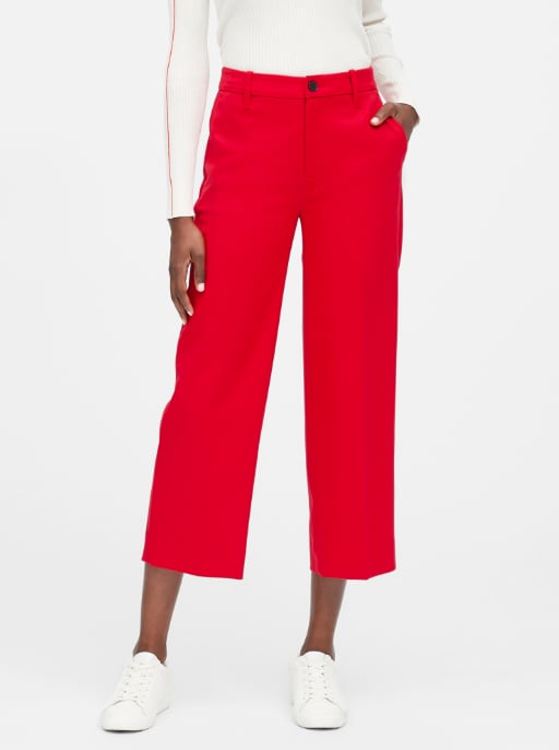 Slim Wide-Leg Cropped Pant