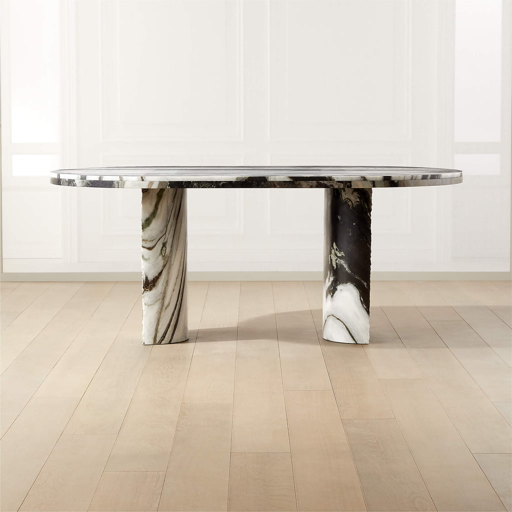 An Investment Piece: CB2 Julius Oval Marble Dining Table