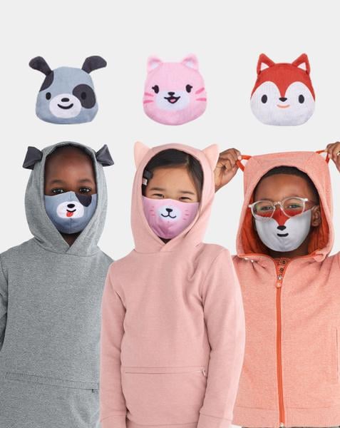 Cubcoats Mask Buddies For Kids: Dog, Cat, and Fox 3-Pack