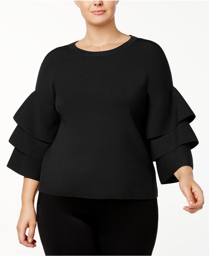 International Concepts Plus Size Tiered-Sleeve Sweater