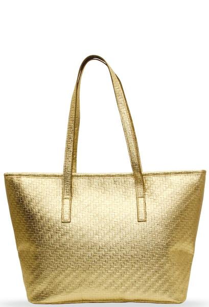 Champagne Gold Weave Insulated Cooler Lunch Tote Bag