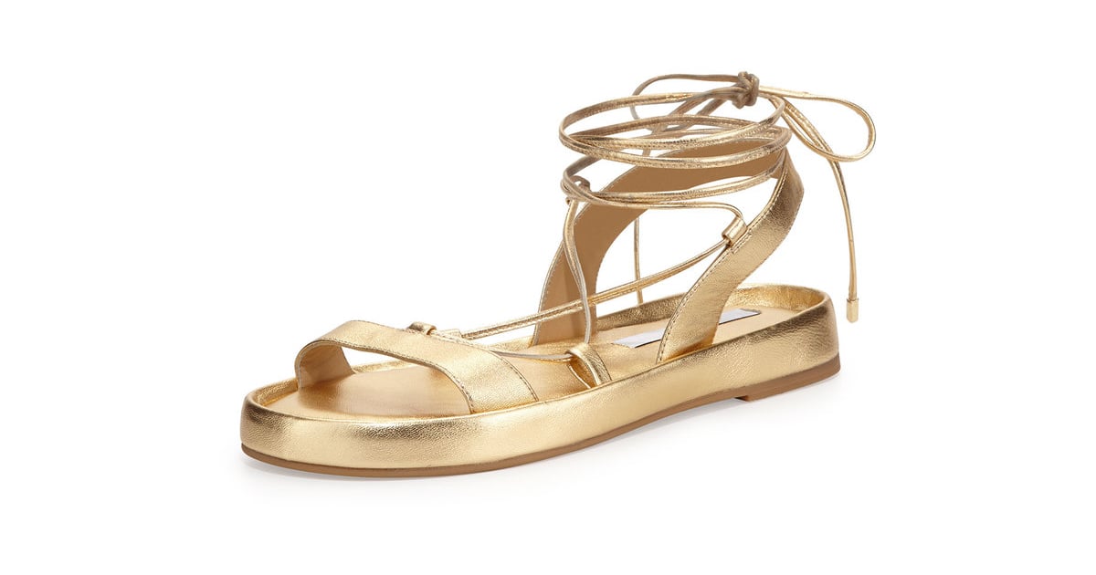 Diane von Furstenberg Susie Metallic Leather Sandals ($199) | Spring ...