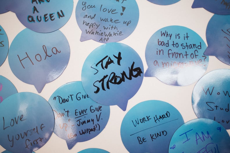 A photo of the messages on the wall.