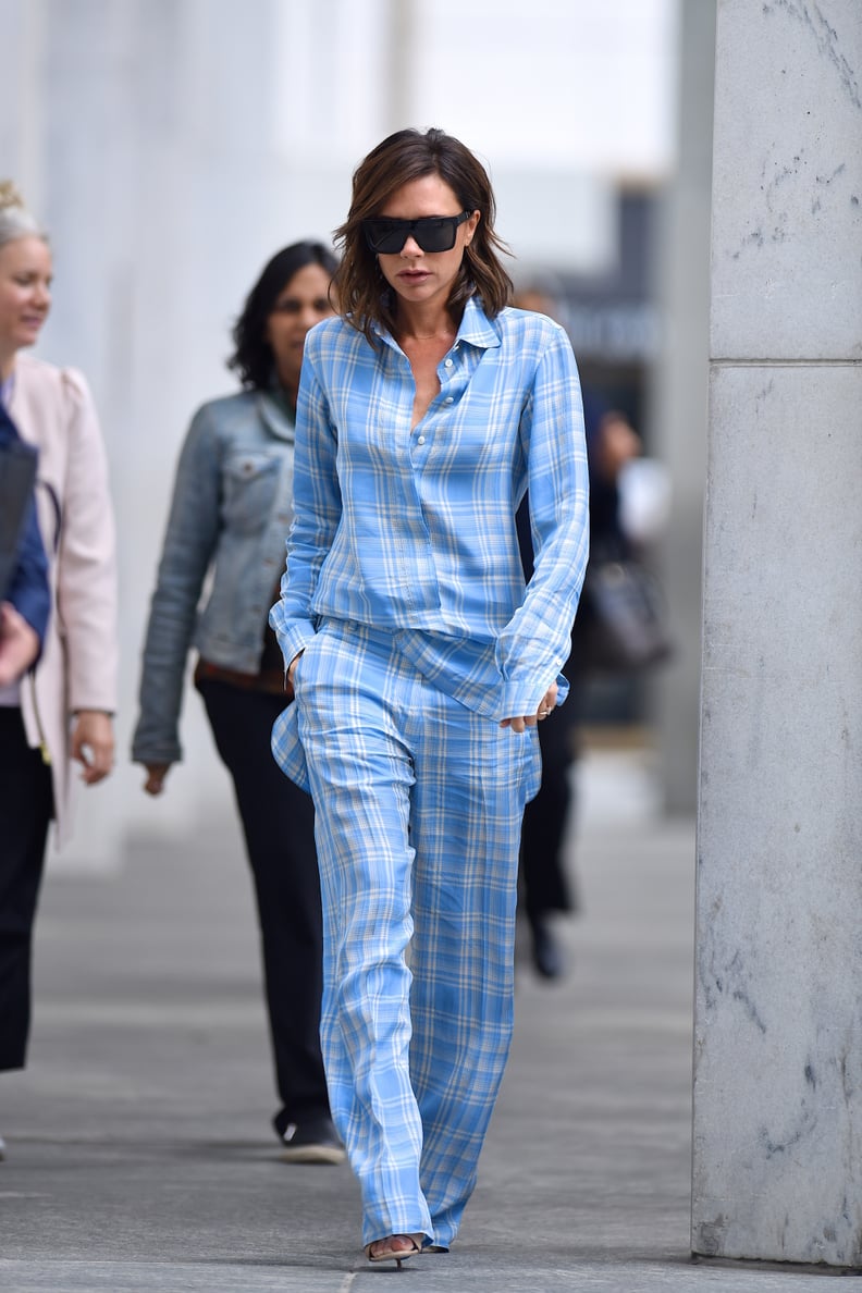 Victoria Beckham s Blue Plaid Outfit PS Fashion