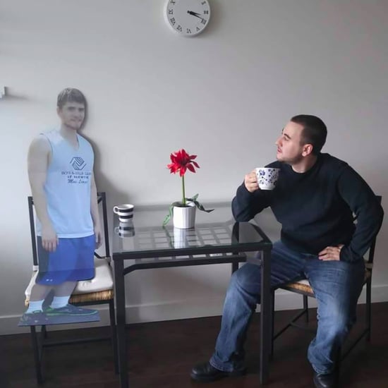 Guys Take Cardboard Cutout of Friend on Vacation