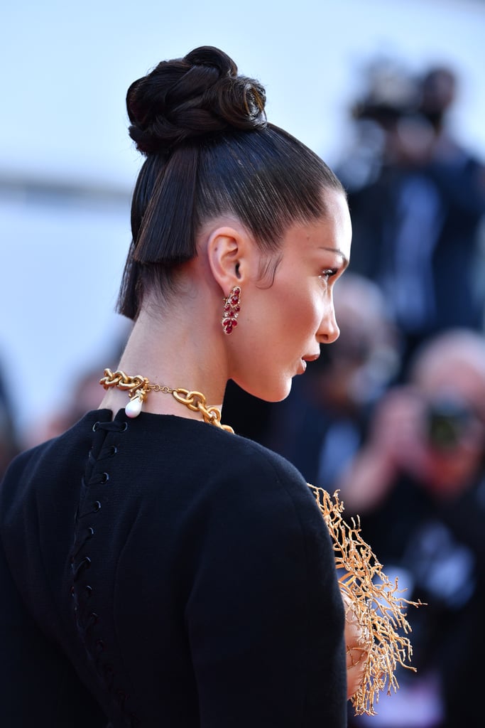See Photos of Bella Hadid's Intricate Bun at Cannes