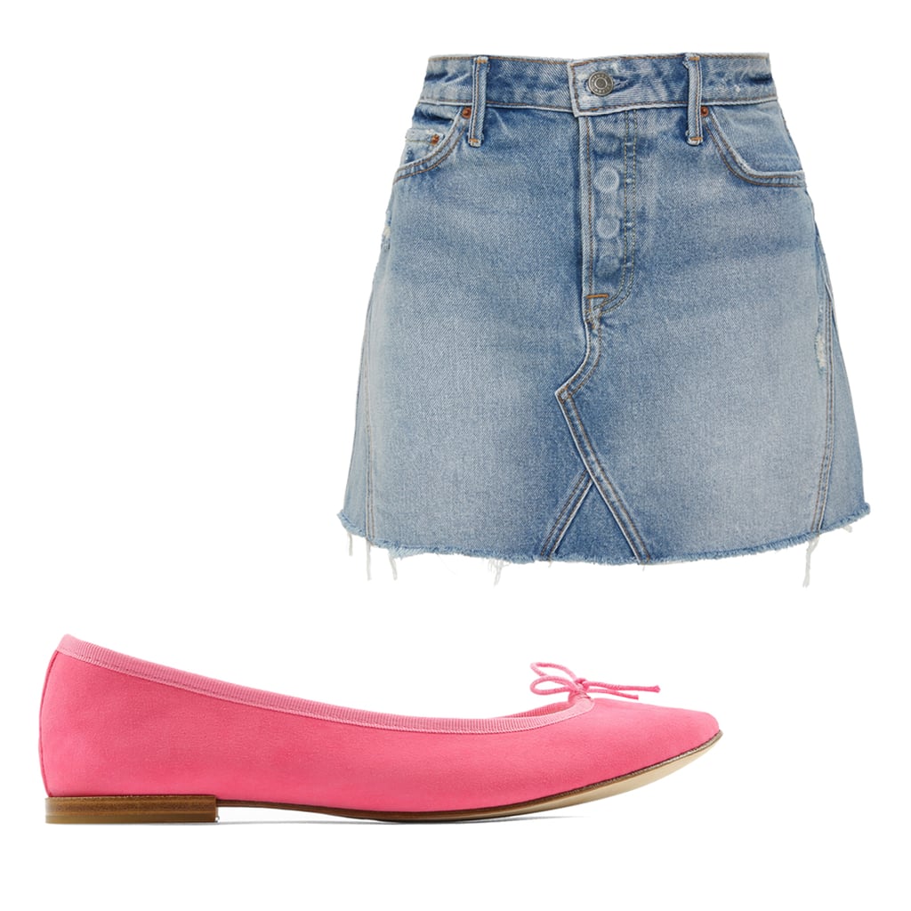 Grlfrnd Denim Eva Denim Mini Skirt ($158)
Repetto Cendrillon Ballerinas ($325)