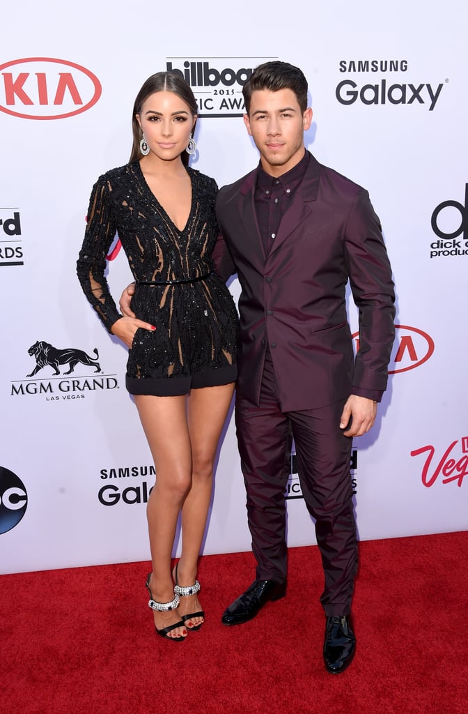 Nick Jonas and Olivia Culpo Celebrities on the Billboard Awards Red