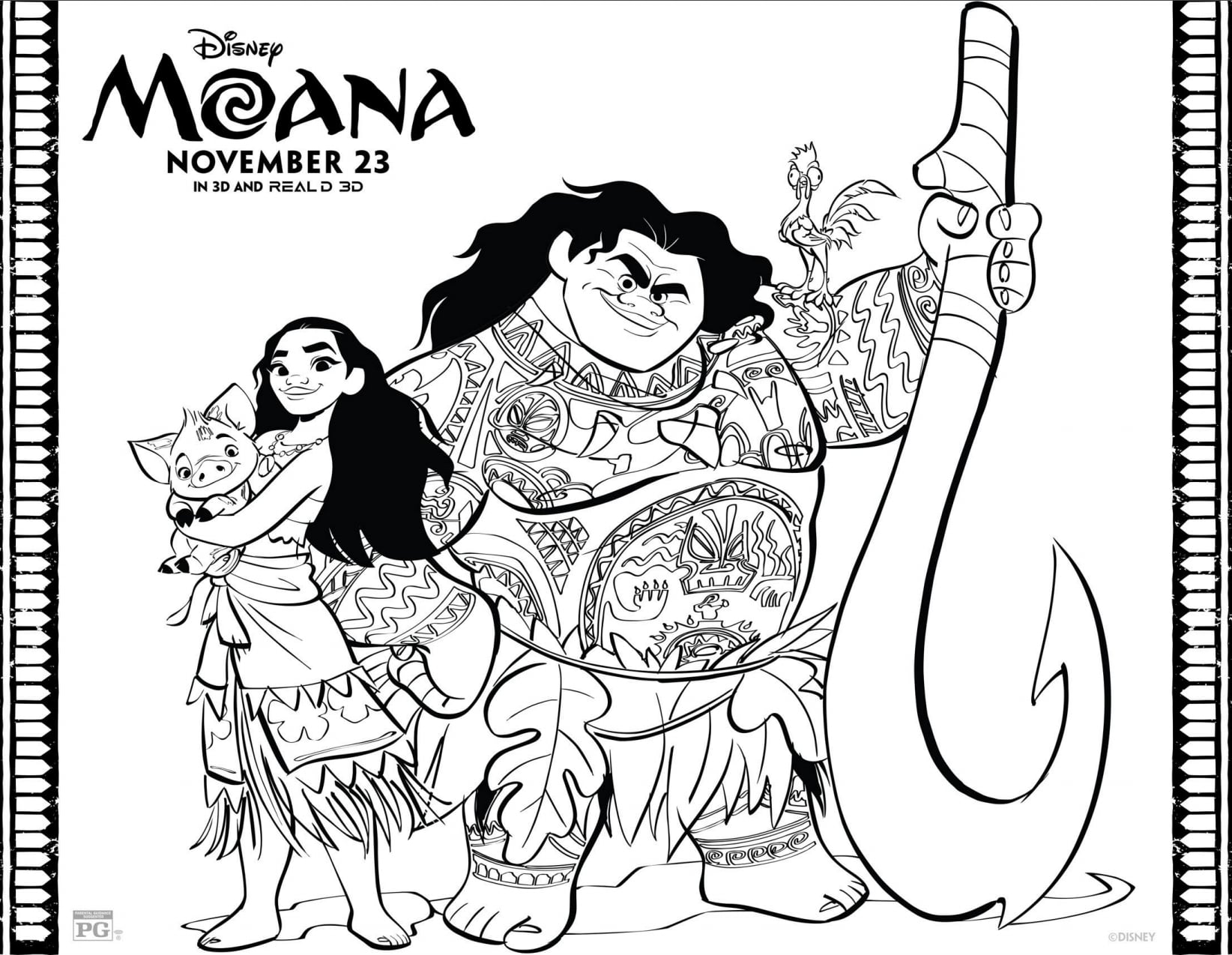 Disney S Printable Moana And Maui Coloring Pages Popsugar Family