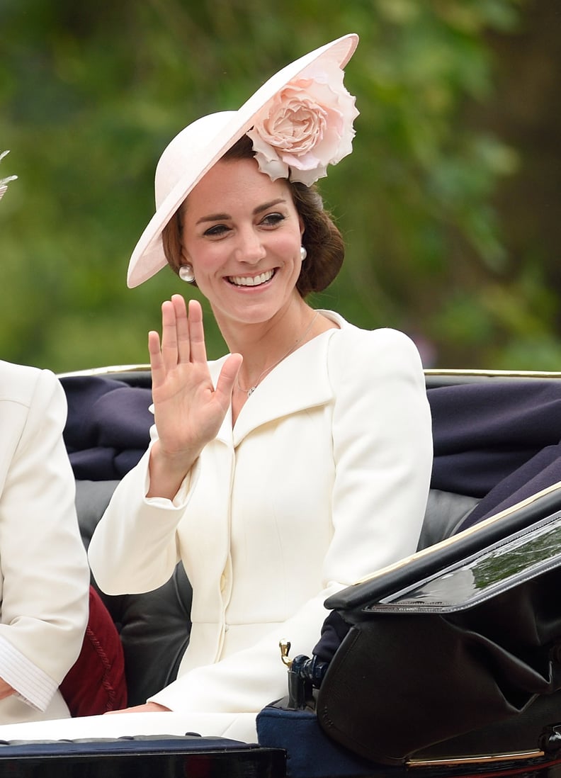 Kate Middleton Looked Lovely as Usual in a White Coat Dress and Pearl Earrings